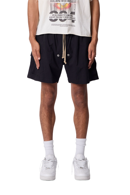 MNML Mesh Mud Cargo Shorts Black
