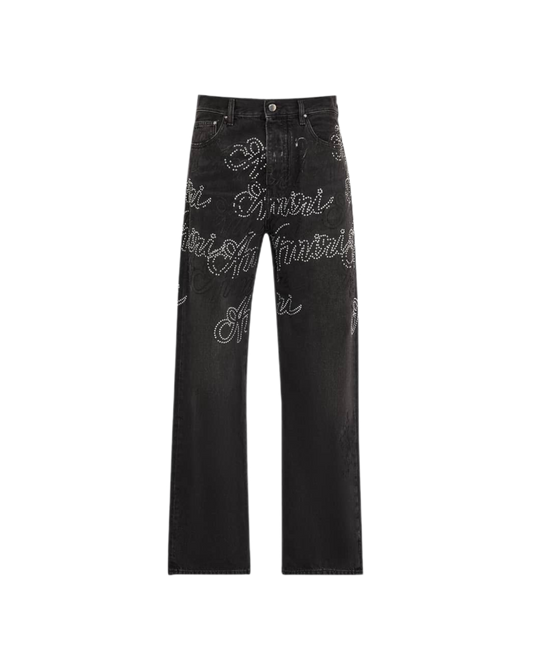 Amiri Jeans Black Amiri Cyrstal Script