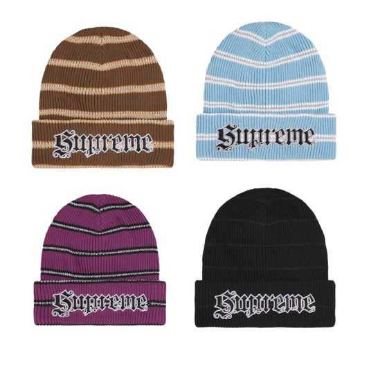 Supreme Metallic Stripe Beanie