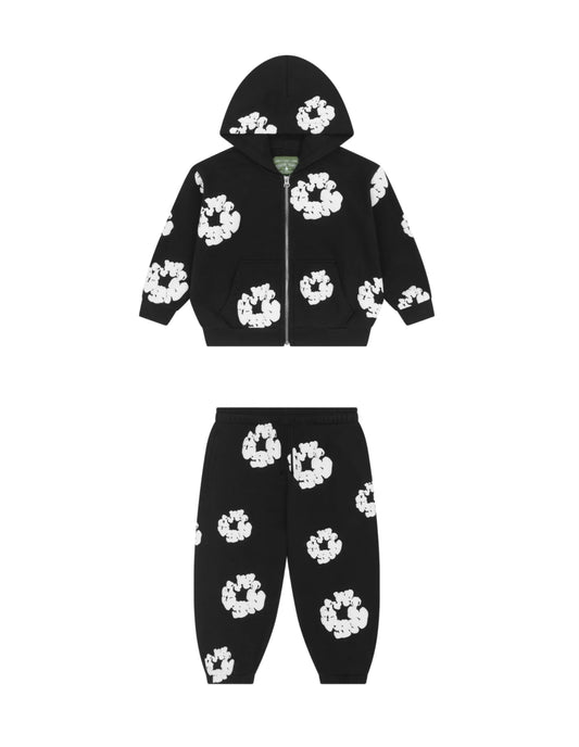 Denim Tears Cotton Wreath Kids Set Black