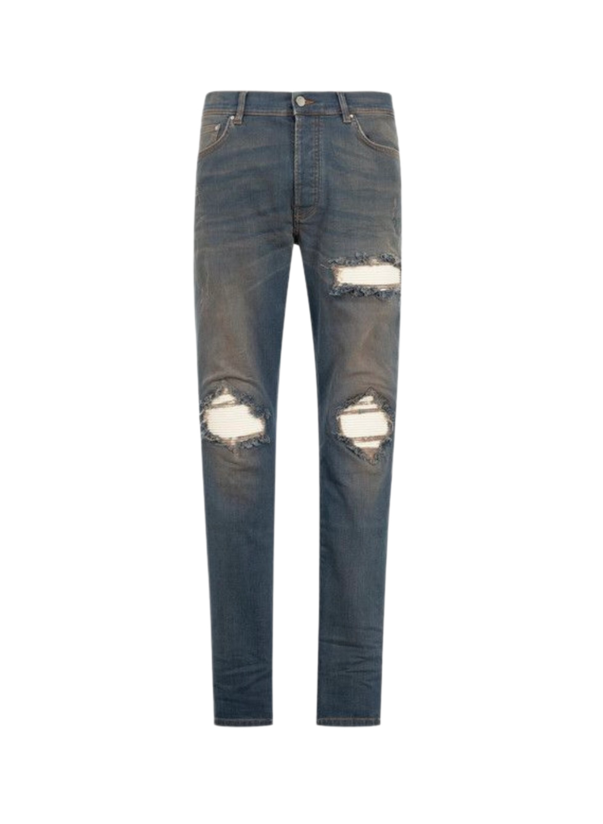 Amiri Jeans MX1 Ultrasuede White Patch Dark Dust