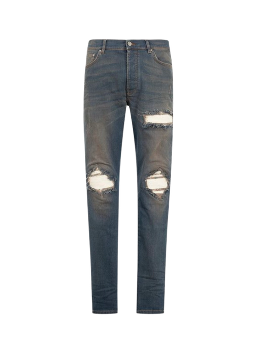 Amiri Jeans MX1 Ultrasuede White Patch Dark Dust