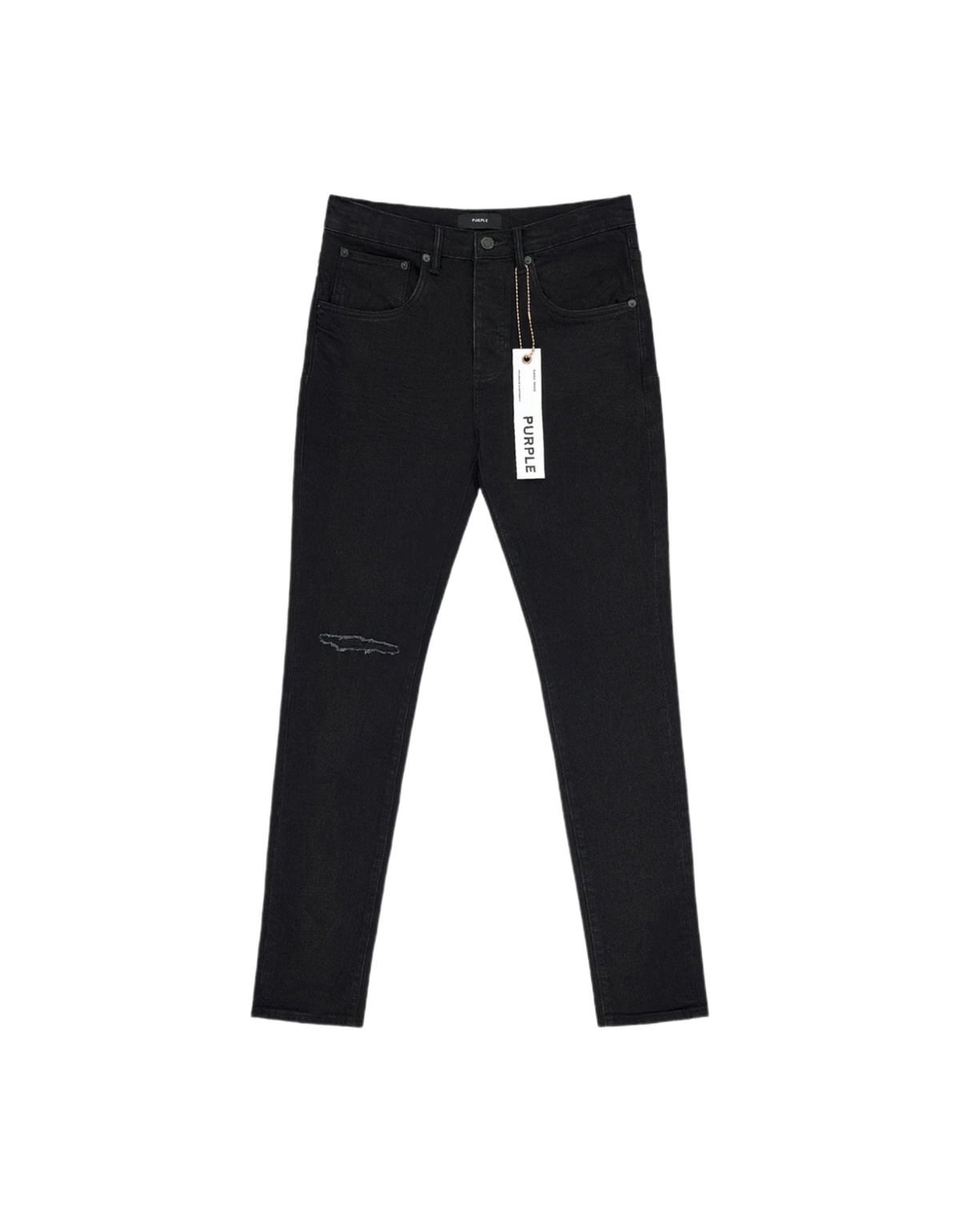 Purple Jeans Knee Slit Rinse Black