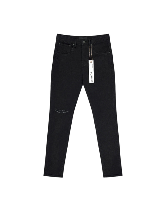 Purple Jeans Knee Slit Rinse Black