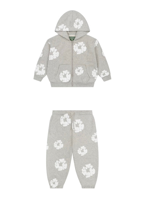 Denim Tears Cotton Wreath Kids Set Grey