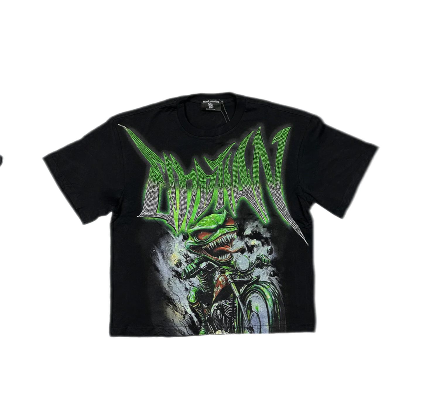 Mixed Emotions Goblin RhinestoneT-Shirt Black