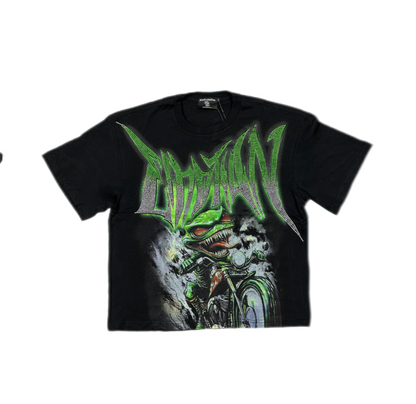 Mixed Emotions Goblin RhinestoneT-Shirt Black