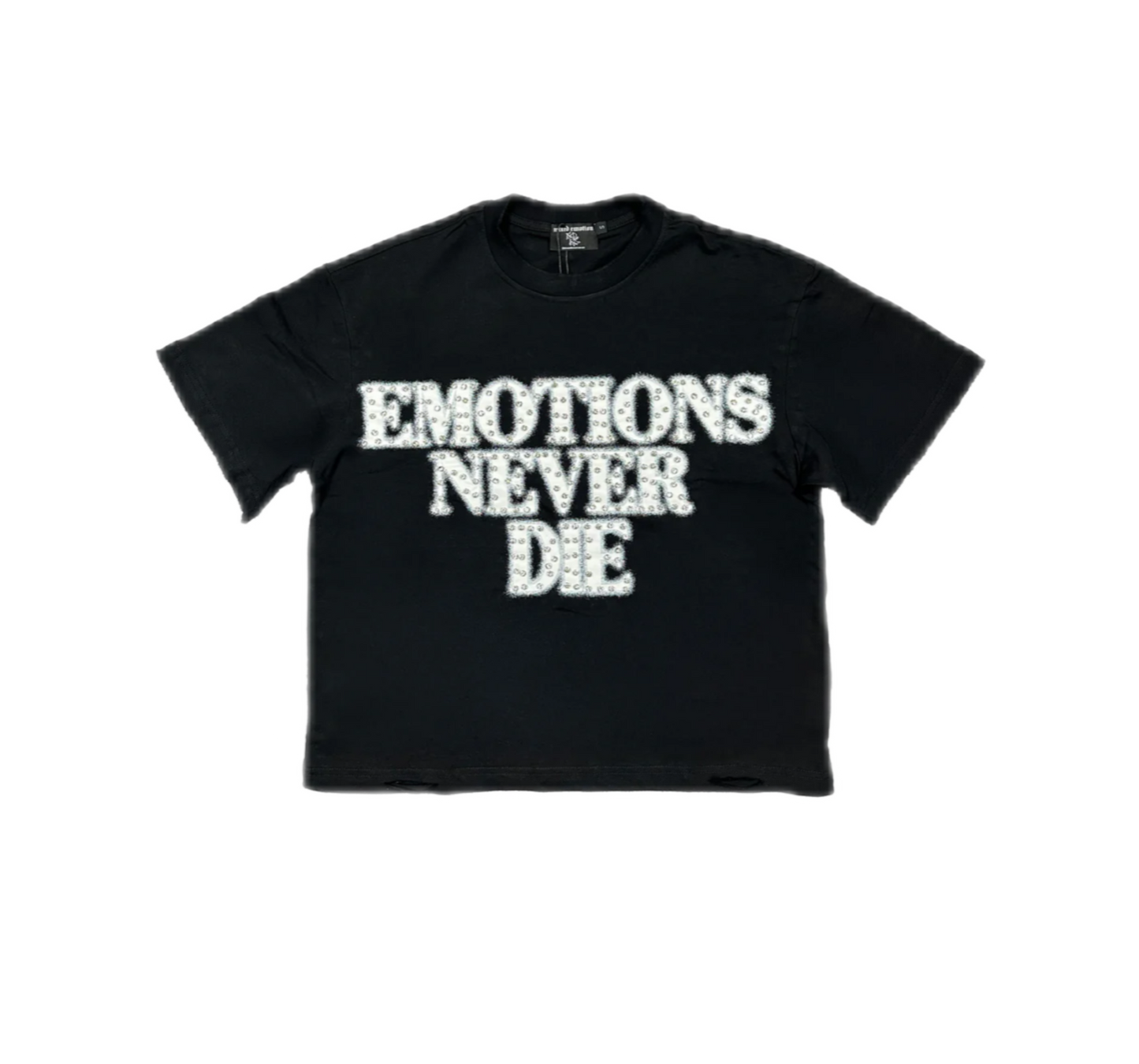 Mixed Emotions End Rhinestone T-Shirt Black