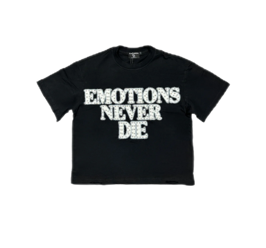 Mixed Emotions End Rhinestone T-Shirt Black