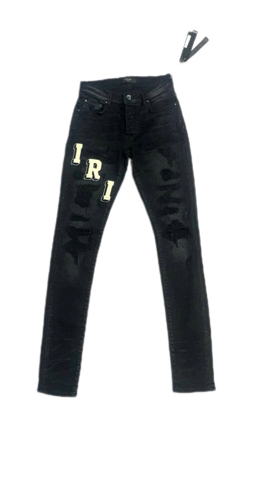 Amiri Jeans Varsity Faded Black
