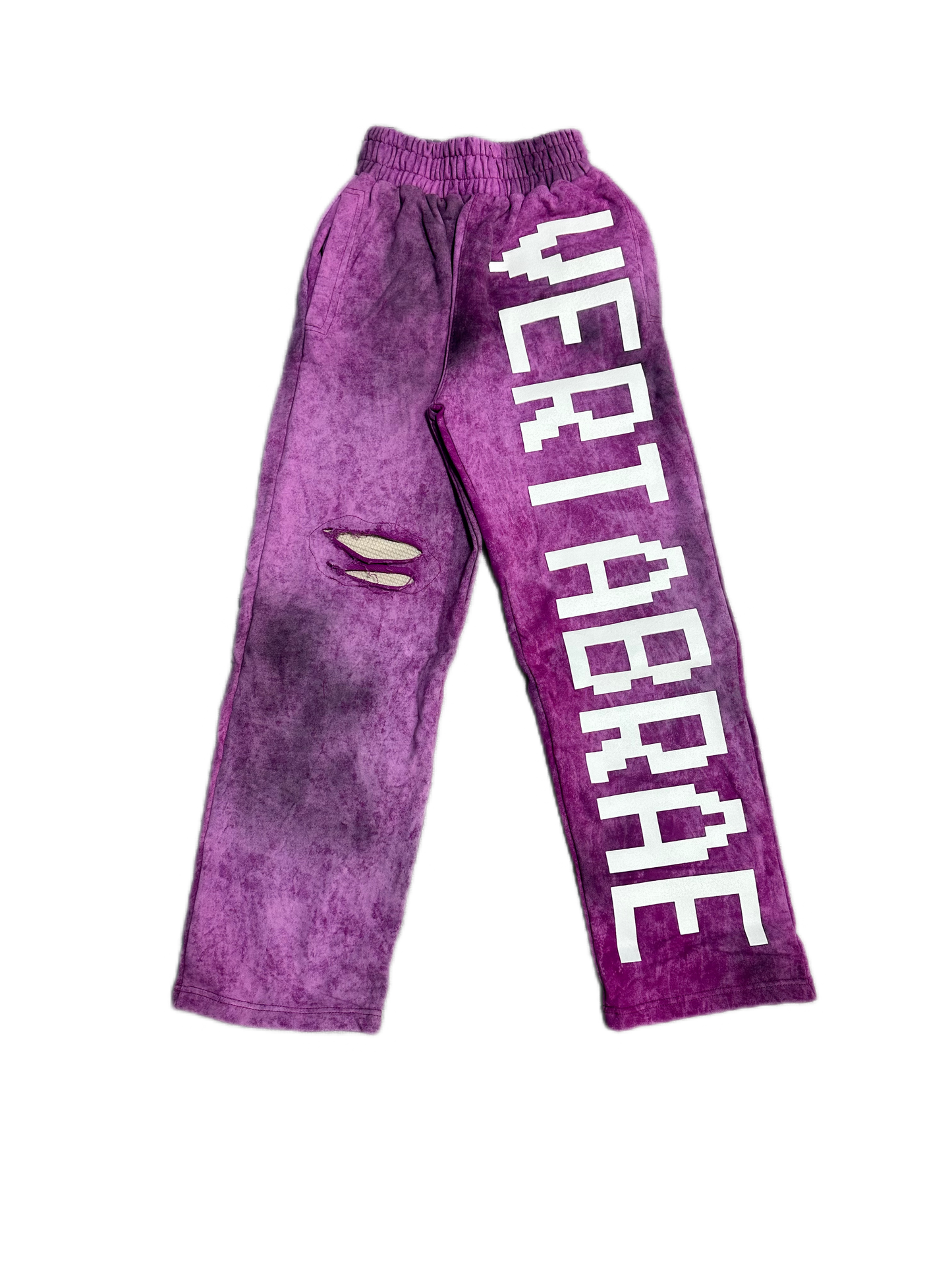 Vertabrae Distressed Sweatpants Fuchsia