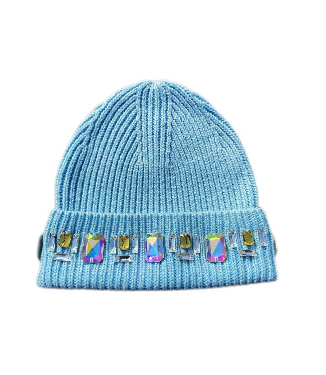 Louis Crown Rhinestone Beanie Baby Blue Mosaic