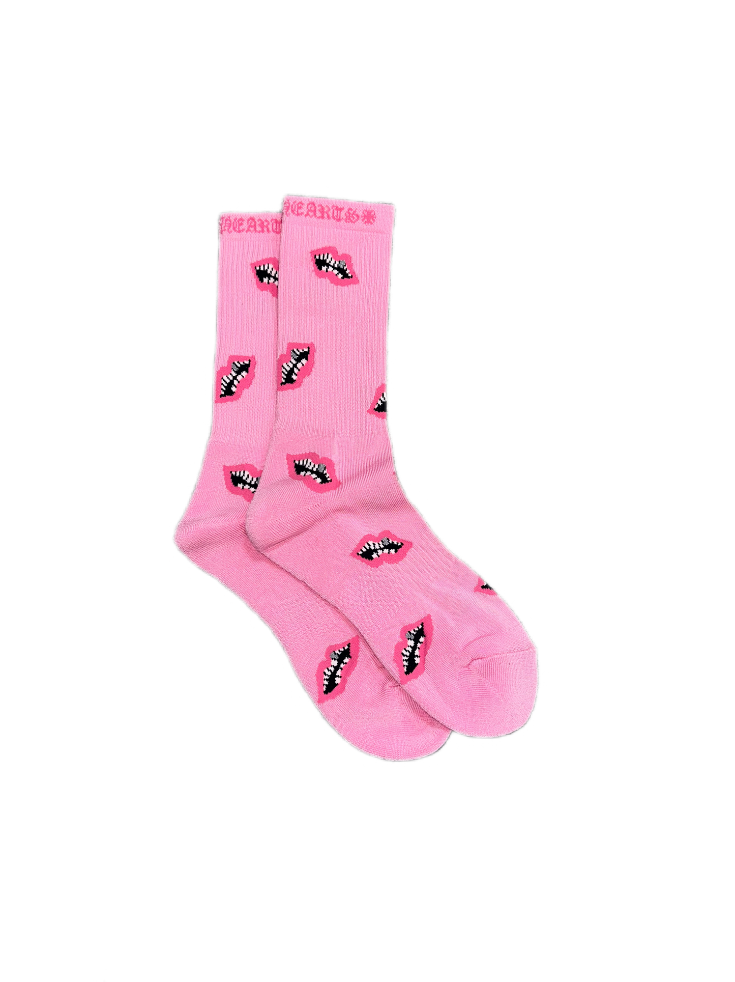 Chrome Hearts Matty Boy Chomper Socks Pink Lips
