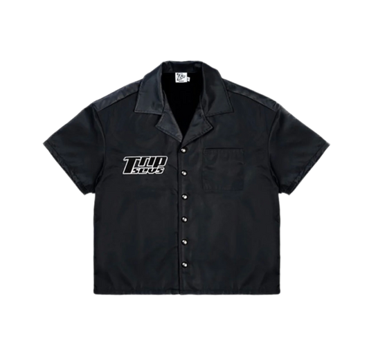 Triple Seven Nylon Button Up Black
