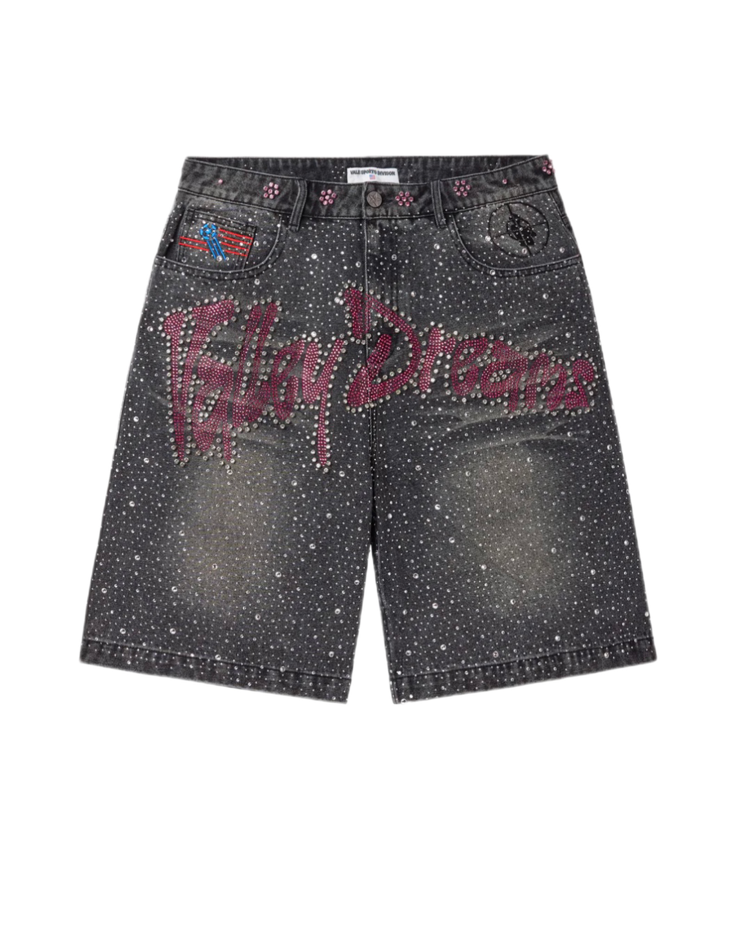 Vale Forever Iced Out Jean Shorts Black