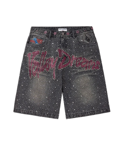 Vale Forever Iced Out Jean Shorts Black