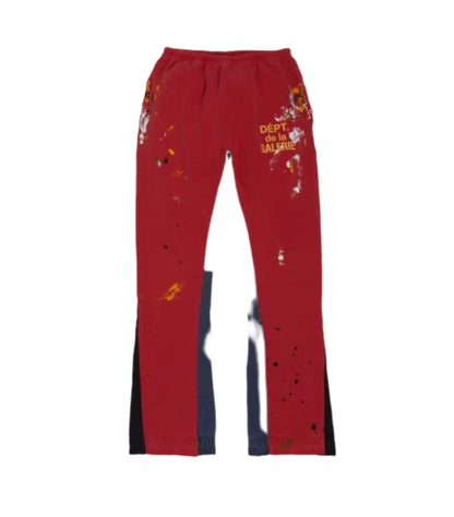 Gallery Dept Painted Flare Sweatpants Red