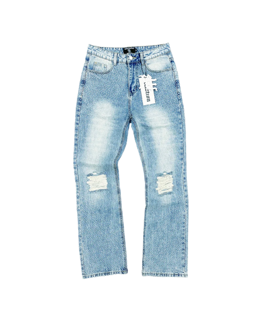 Mixed Emotion Rhinestone ME Jeans Light Blue