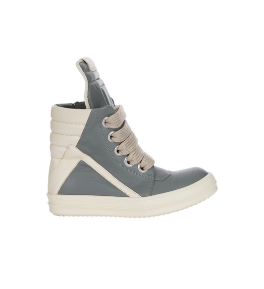 Rick Owens Concordians Jumbo Lace GeoBasket Leather Washed Indigo/Milk