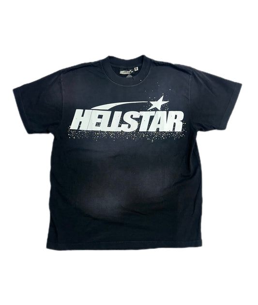 HellstarClassic Rhinestone Logo T-Shirt Black/White