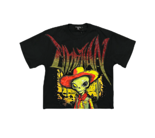 Mixed Emotion Ranger Rhinestone T-Shirt Black