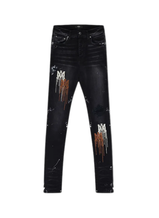 Amiri Jeans MA Drip Aged Black