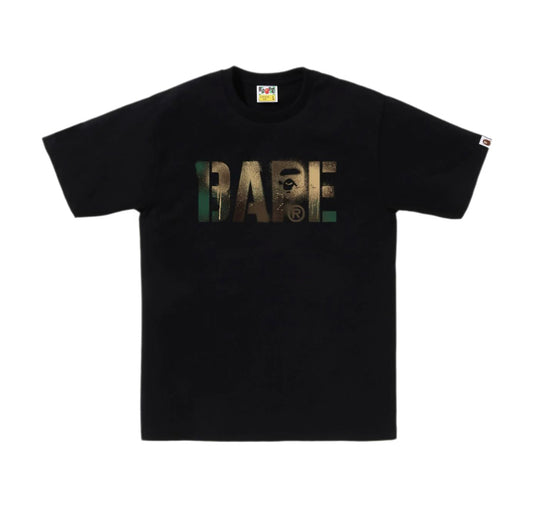 Bape Map Camo Stencil Bape Logo T-Shirt Black