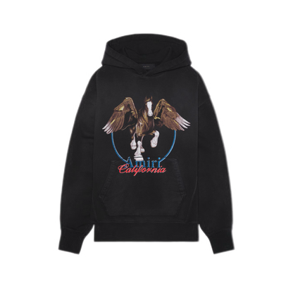 Amiri Vintage Wash Pegasus Hoodie Black