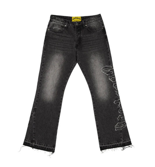 Godspeed OG Logo Flared Stichted Jean Grey Wash