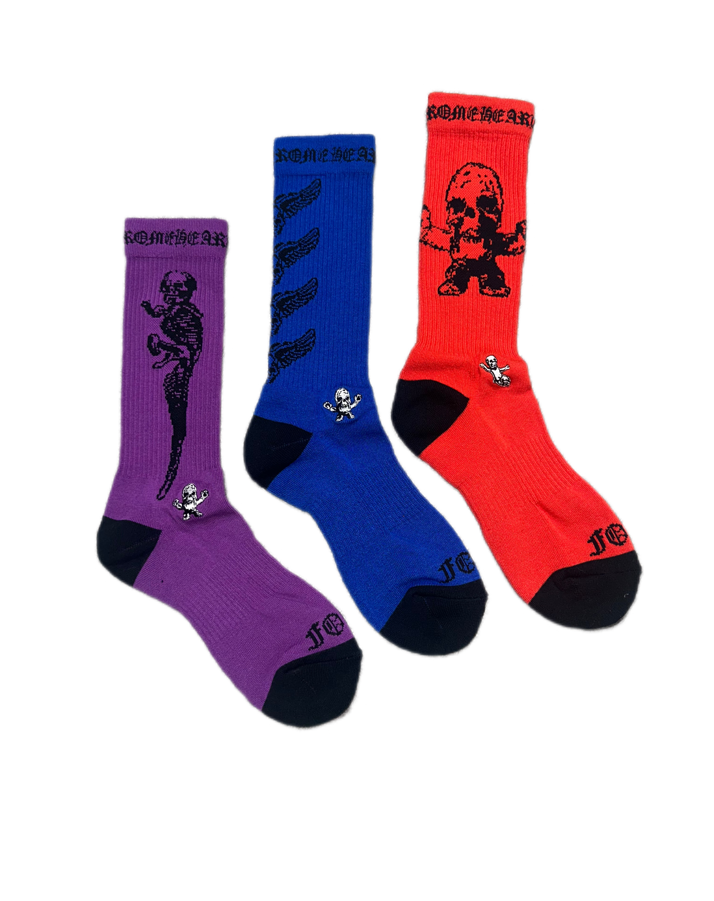 Chrome Hearts Foti Socks Purple/Red/Blue