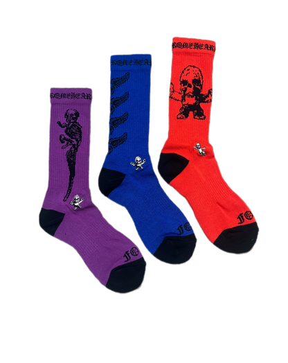 Chrome Hearts Foti Socks Purple/Red/Blue