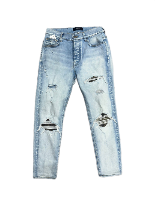 Amiri Jeans MX1 Camo Patch Light Indigo (PREOWNED) Size:32