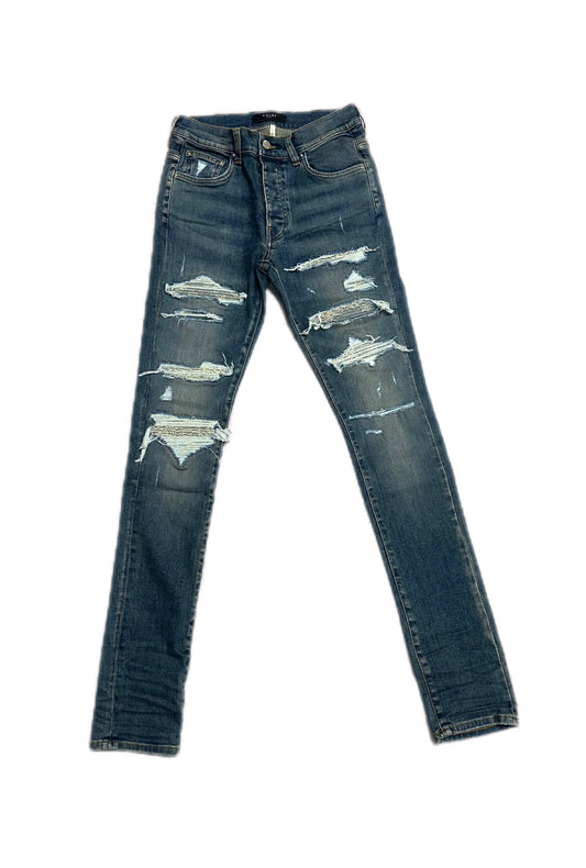 Amiri Jeans Thrasher Bandana Jacquard Crafted Indigo