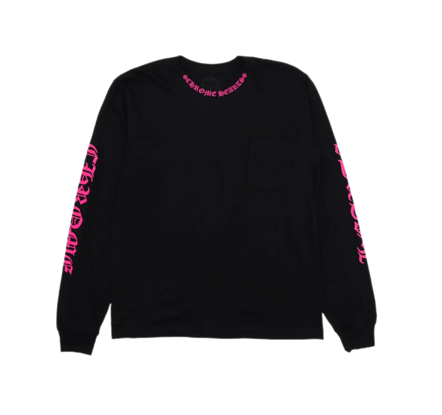 Chrome Hearts Pocket Crew Long Sleeve Black/Hot Pink