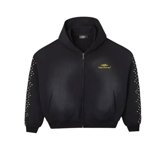 Happy Memories Don't Die Crystal Zip-Up Black