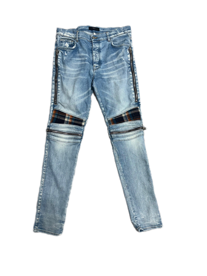 Amiri Jeans MX2 Plaid Clay Indigo (PREOWNED)