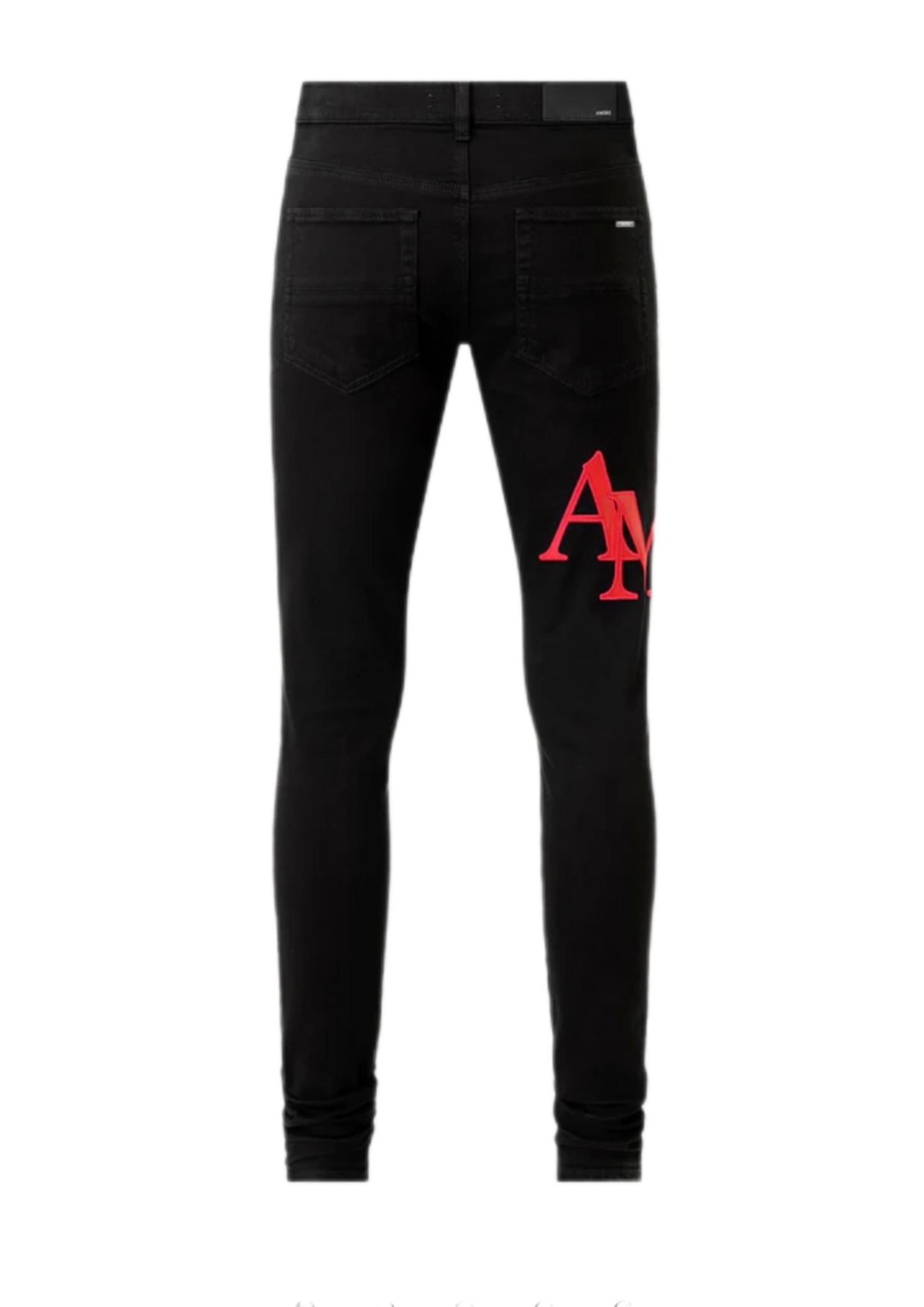 Amiri Jeans Staggered Logo Black/Red