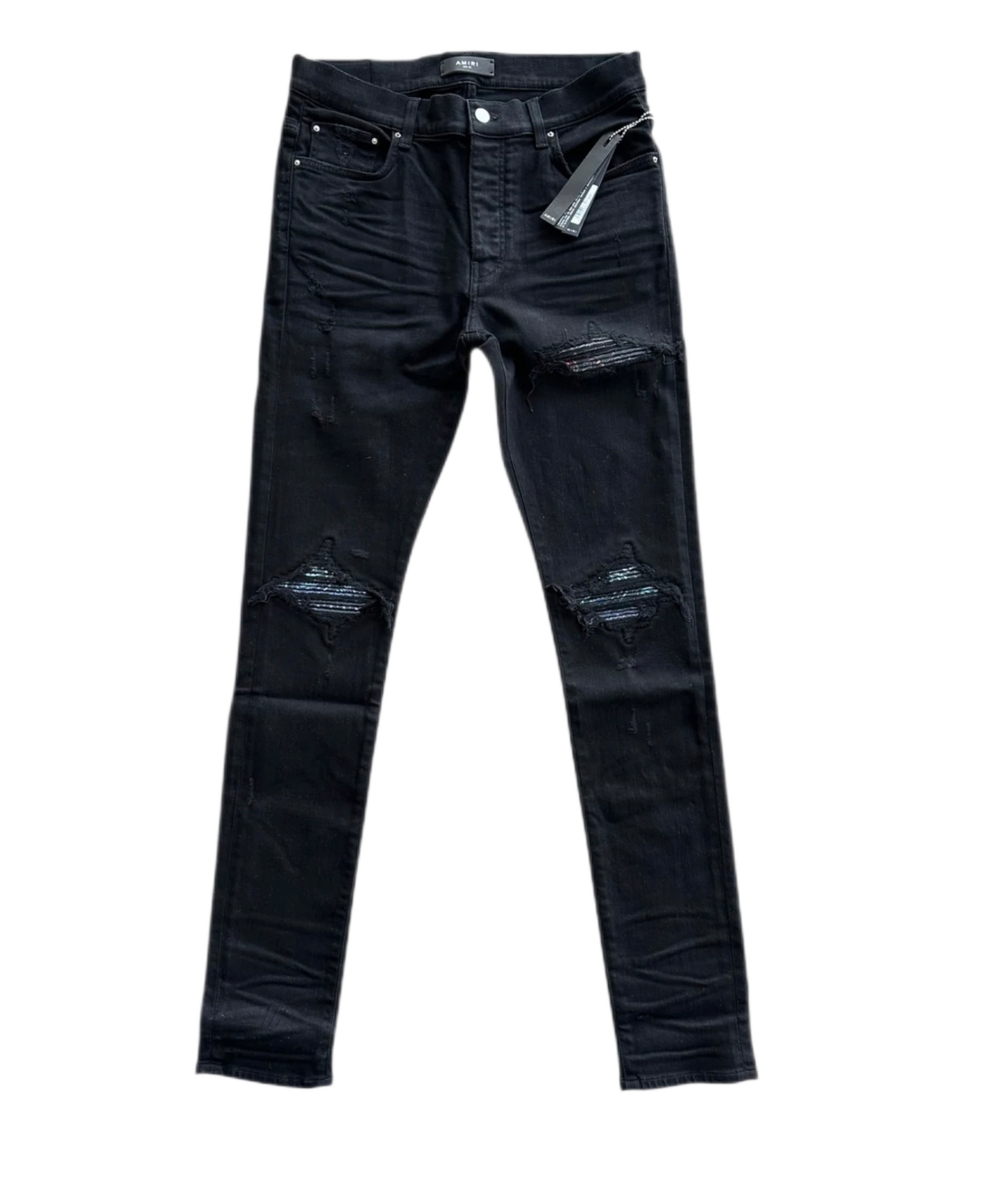 Amiri Jeans MX1 Multicolored Paisley Patch Black