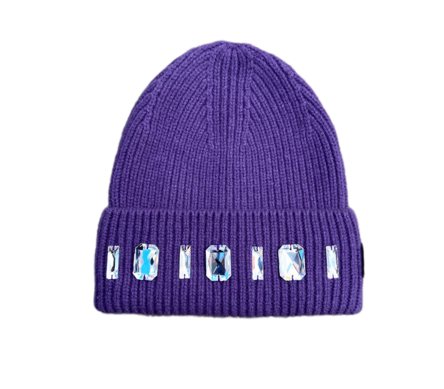 Louis Crown Rhinestone Beanie Purple