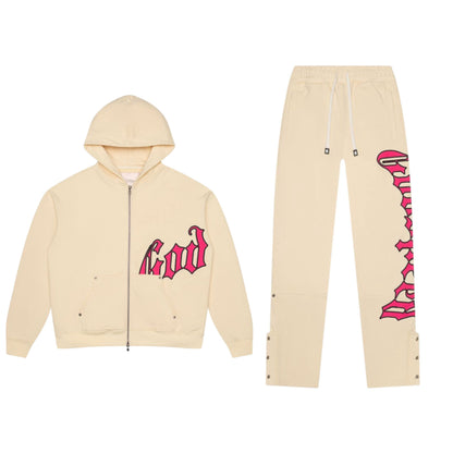 Godspeed OG Logo Sweatsuit Cream/Hot Pink