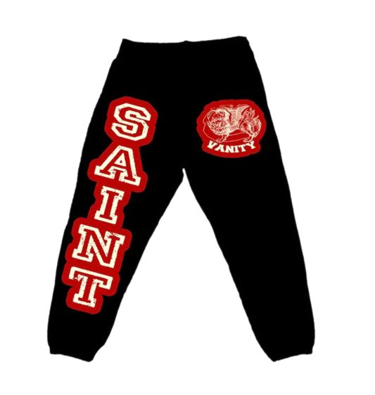 Saint Vanity Varsity Sweatpants Black/Red