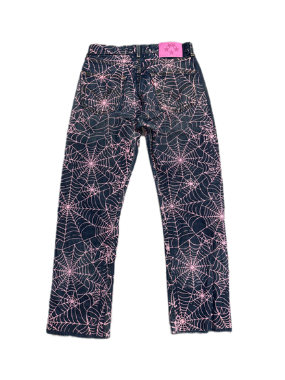 Sp5der Pink Web Jeans Blue (PREOWNED)