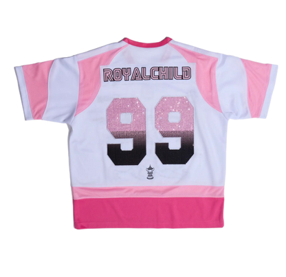 Birth Of Royal Child Double Lion Rhinestone Jersey Pink