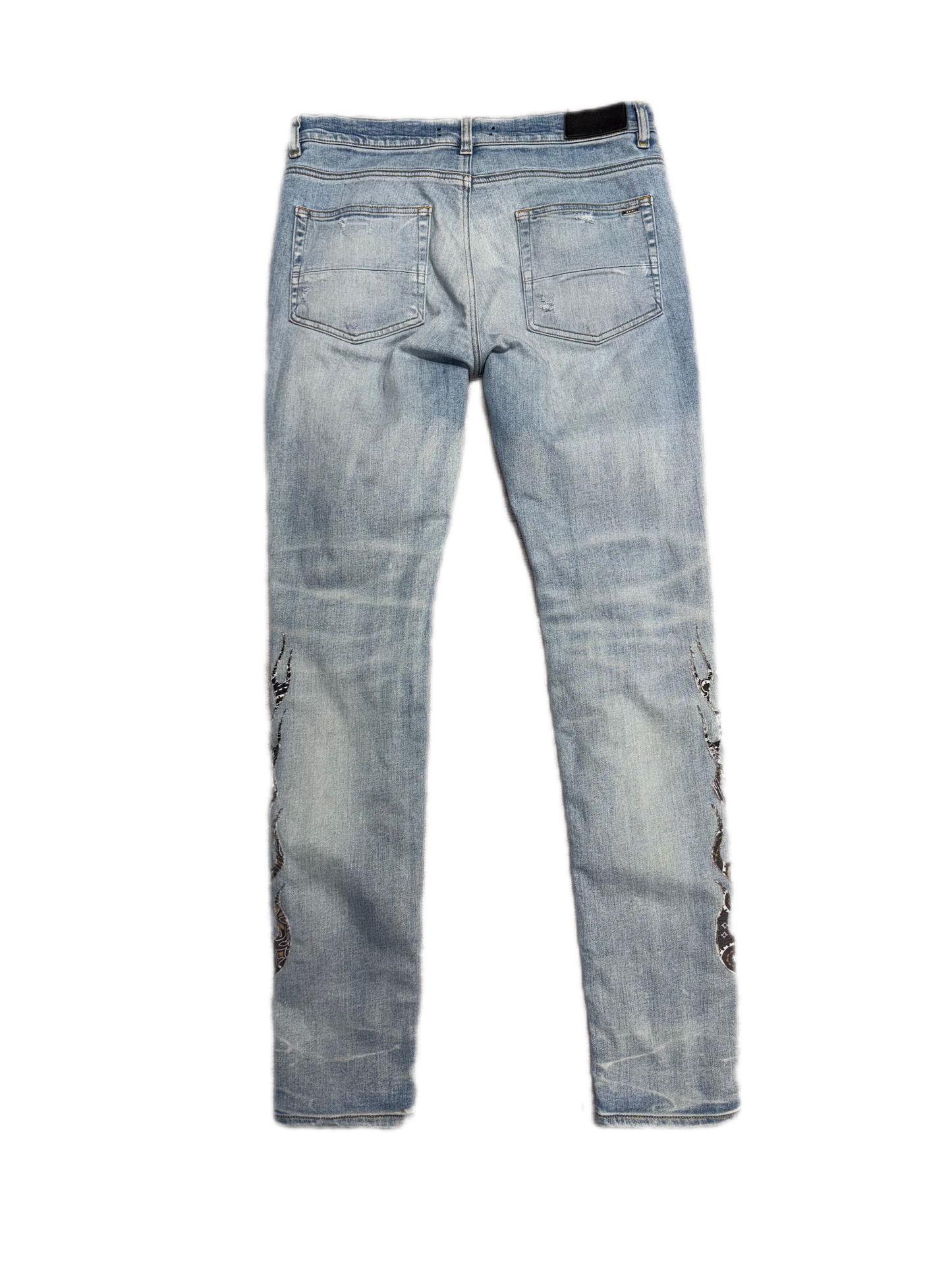 Amiri Jeans Bandana Flame Clay Indigo (PREOWNED)