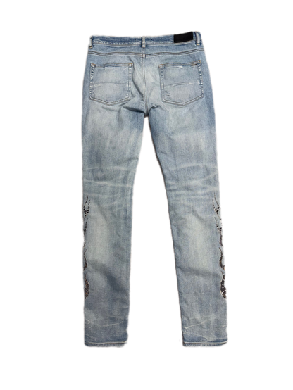 Amiri Jeans Bandana Flame Clay Indigo (PREOWNED)