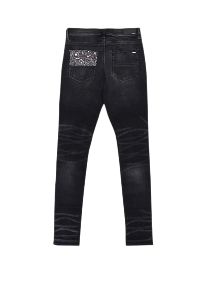 Amiri Jeans Vintage Bandana Artpatch Aged Black