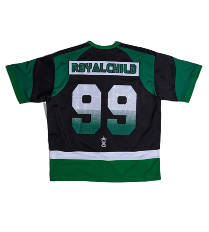 Birth Of Royal Child Double Lion Rhinestone Jersey Green
