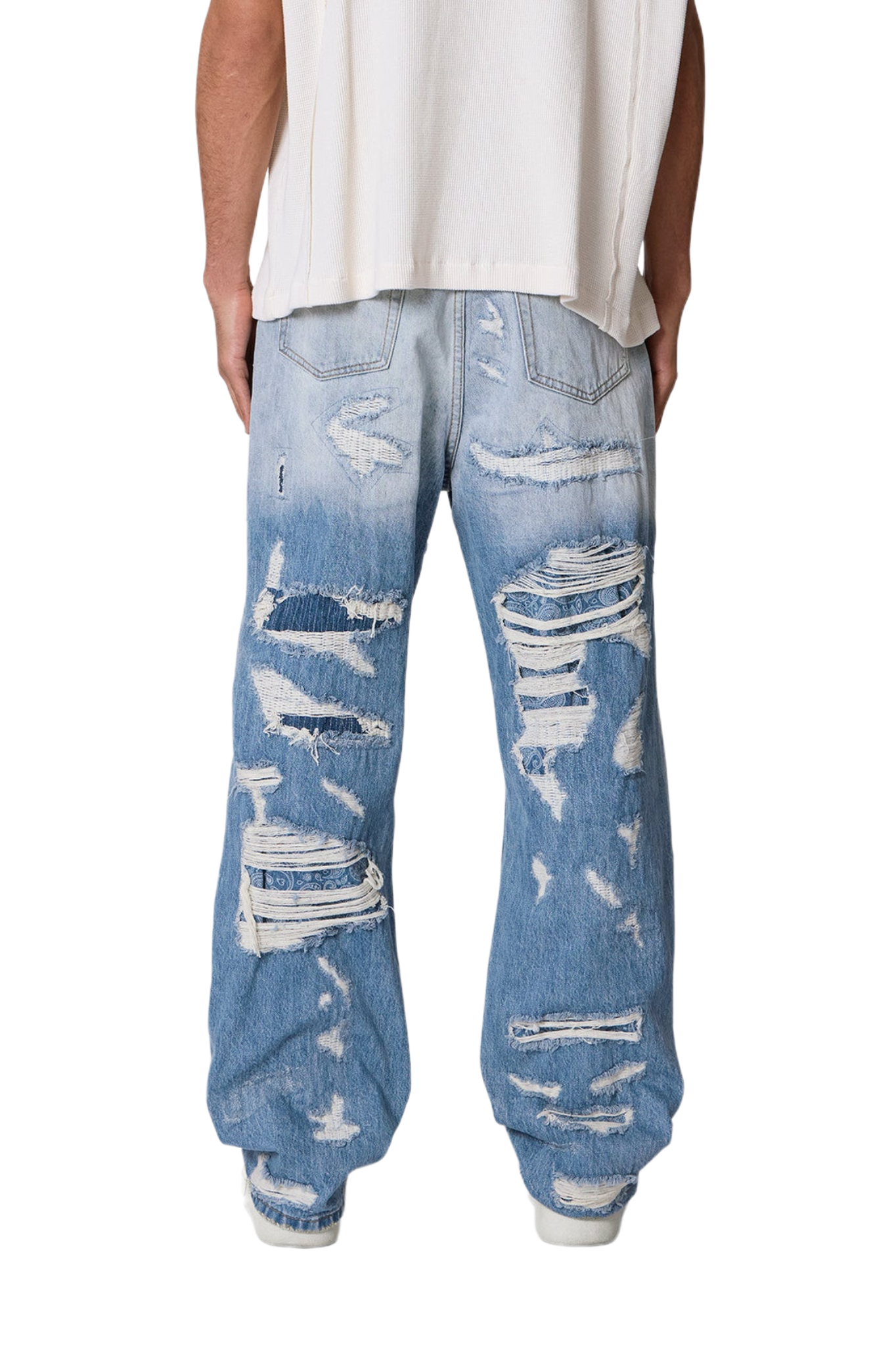 MNML Ultra Baggy Better Repaired Jeans Light Blue