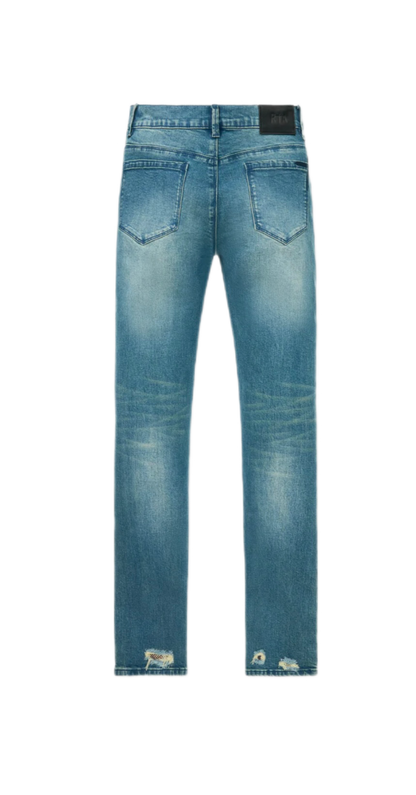 RTA Jeans Bryant Blue Distressed Snake