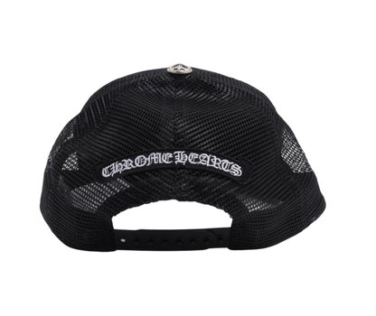 Chrome Hearts Cemetery Cross Orange Patch Trucker Hat Black